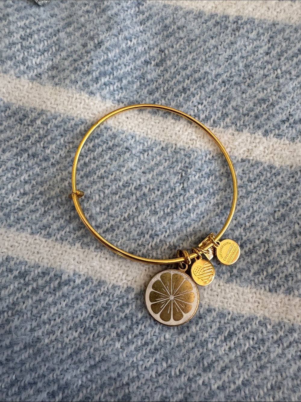 Alex and Ani "Zest for Life" Lemon Charm Bangle (2015)